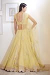 Shop_Shyam Narayan Prasad_Yellow Silk And Viscose Round Lehenga Set _at_Aza_Fashions