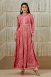 Shop Shyam Narayan Prasad Red Cotton Satin, Flat Chiffon, Rayon Twill Applique Embroidered Anarkali Set Online at Aza Fashions Shop_Shyam Narayan Prasad_Red Cotton Satin, Flat Chiffon, Rayon Twill Applique Embroidered Anarkali Set _Online_at_Aza_Fashions