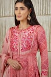 Shyam Narayan Prasad Red Cotton Satin, Flat Chiffon, Rayon Twill Applique Embroidered Anarkali Set at Aza Fashions Shyam Narayan Prasad_Red Cotton Satin, Flat Chiffon, Rayon Twill Applique Embroidered Anarkali Set _at_Aza_Fashions