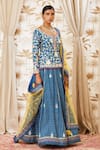 Shyam Narayan Prasad_Blue Viscose Silk Round Embroidered Kurta And Lehenga Set _Online_at_Aza_Fashions