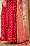 Shyam Narayan Prasad_Maroon Viscose Silk Round Embroidered Anarkali Set _at_Aza_Fashions