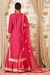 Shop_Shyam Narayan Prasad_Pink Viscose Silk Round Embroidered Kurta And Lehenga Set _at_Aza_Fashions