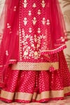 Shyam Narayan Prasad_Pink Viscose Silk Round Embroidered Kurta And Lehenga Set _at_Aza_Fashions