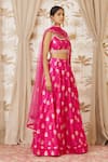 Shyam Narayan Prasad_Pink Brocade Silk Round Lehenga Set _Online_at_Aza_Fashions