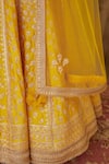 Shyam Narayan Prasad_Yellow Raw Silk, Net Round Embroidered Lehenga Set _at_Aza_Fashions
