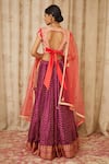 Shop_Shyam Narayan Prasad_Red Raw Silk Round Embroidered Lehenga Set _at_Aza_Fashions