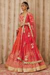 Shyam Narayan Prasad_Orange Brocade Silk Round Embroidered Blouse Bridal Lehenga Set _Online_at_Aza_Fashions
