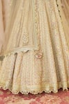 Shyam Narayan Prasad_Silver Cotton Satin Square Neck Embroidered Lehenga Set _at_Aza_Fashions