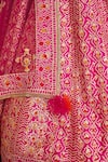 Shyam Narayan Prasad_Pink Raw Silk Scoop Neck Gota Embroidered Bridal Lehenga Set _at_Aza_Fashions