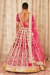 Shop_Shyam Narayan Prasad_Maroon Brocade Silk Scoop Neck Embroidered Bridal Lehenga Set _at_Aza_Fashions