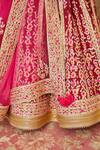 Shyam Narayan Prasad_Maroon Brocade Silk Scoop Neck Embroidered Bridal Lehenga Set _at_Aza_Fashions