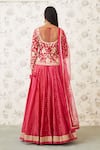 Shop_Shyam Narayan Prasad_Pink Viscose Silk Scoop Neck Embroidered Kurta Lehenga Set  _at_Aza_Fashions