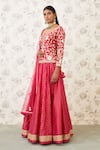 Buy_Shyam Narayan Prasad_Pink Viscose Silk Scoop Neck Embroidered Kurta Lehenga Set  _Online_at_Aza_Fashions