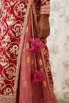 Shop_Shyam Narayan Prasad_Pink Chanderi Brocade Round Kurta Lehenga Set _Online_at_Aza_Fashions