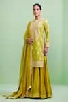Buy_Shyam Narayan Prasad_Green Chanderi Gota Embroidered Kurta Set_at_Aza_Fashions