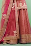 Buy_Shyam Narayan Prasad_Pink Viscose Silk Gota Embroidered Kurta Set_Online_at_Aza_Fashions