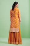 Shop_Shyam Narayan Prasad_Orange Chanderi Gota Embroidered Kurta Set_at_Aza_Fashions
