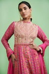 Shyam Narayan Prasad_Pink Cotton Satin Gota Embroidered Kurta Set_Online_at_Aza_Fashions