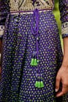 Shyam Narayan Prasad_Purple Flat Chiffon Printed Floral Motifs Band Tiered Anarkali Set  _at_Aza_Fashions