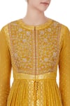 Shyam Narayan Prasad_Yellow Raw Silk, Brocade, Georgette Chanderi Embroidered Anarkali With Dupatta _at_Aza_Fashions