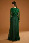 Shop_Shyam Narayan Prasad_Green Cotton Satin Embroidered Dori Round And Thread Anarkali Set _at_Aza_Fashions