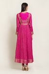 Shop_Shyam Narayan Prasad_Pink Silk Embroidery Round Anarkali And Pant Set _at_Aza_Fashions