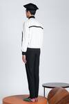 Shop_Shivan & Narresh_White Taffeta Front Zipper Bomber Jacket _at_Aza_Fashions
