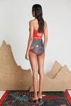 Shop_Shivan & Narresh_Green Sustainable Econyl Swimwear Jersey Printed Bikini Set_at_Aza_Fashions