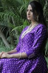 Sobariko_Purple Banarasi Brocade Anarkali Palazzo Set  _Online_at_Aza_Fashions