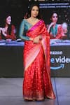 Buy_Ekaya_Red Banarasi Silk Saree With Running Blouse Fabric_at_Aza_Fashions