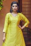 Shop_Sobariko_Yellow Banarasi High-low Kurta And Gharara Set_at_Aza_Fashions