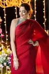 Buy_Sobariko_Red Pleated Saree With Blouse _at_Aza_Fashions