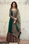 Buy_Suhino_Green Shantoon, Georgette Lining Cotton, Soft Net Embroidered Anarkali Set _at_Aza_Fashions