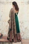 Shop_Suhino_Green Shantoon, Georgette Lining Cotton, Soft Net Embroidered Anarkali Set _at_Aza_Fashions