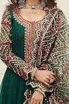 Shop_Suhino_Green Shantoon, Georgette Lining Cotton, Soft Net Embroidered Anarkali Set _Online_at_Aza_Fashions