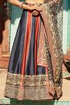 Buy_Suhino_Blue Shantoon, 100 Grams Pure Raw Silk, Net Embroidered Bridal Lehenga Set _Online_at_Aza_Fashions