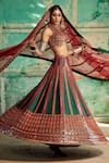 Shop_SUHINO_Green Shantoon, 100 Grams Pure Raw Silk, Net Embroidered Bridal Lehenga Set _at_Aza_Fashions