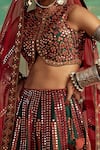 Buy_SUHINO_Green Shantoon, 100 Grams Pure Raw Silk, Net Embroidered Bridal Lehenga Set _Online_at_Aza_Fashions