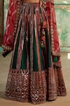 Shop_SUHINO_Green Shantoon, 100 Grams Pure Raw Silk, Net Embroidered Bridal Lehenga Set _Online_at_Aza_Fashions