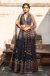 Buy SUHINO Blue Shantoon, 100 Grams Pure Raw Silk, Net Embroidered Bridal Lehenga Set at Aza Fashions Buy_SUHINO_Blue Shantoon, 100 Grams Pure Raw Silk, Net Embroidered Bridal Lehenga Set _at_Aza_Fashions