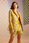 Buy_Pankaj & Nidhi_Beige Solaris Tailored Blazer  _Online_at_Aza_Fashions