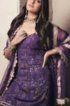 Shop_Itrh_Purple Chanderi Kurta Sharara Set_at_Aza_Fashions