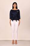 Arihant Rai Sinha_Blue Front Tie Up Top _Online_at_Aza_Fashions