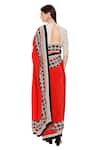 Shop_Soup By Sougat Paul_Red Crepe Round Pre-stitched Saree With Blouse _at_Aza_Fashions