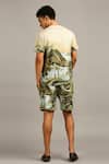 Shop_Soup By Sougat Paul_Green Knit Nature Print Shorts Set _at_Aza_Fashions