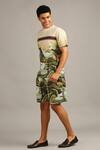 Soup By Sougat Paul_Green Knit Nature Print Shorts Set _Online_at_Aza_Fashions