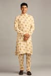 Buy Soup By Sougat Paul Beige Silk Nature Print Bundi And Kurta Set Online at Aza Fashions Buy_Soup By Sougat Paul_Beige Silk Nature Print Bundi And Kurta Set _Online_at_Aza_Fashions