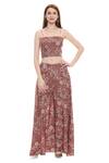 Buy_Soup By Sougat Paul_Maroon Printed Tunic And Palazzo Set _Online_at_Aza_Fashions