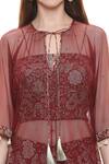 Soup By Sougat Paul_Maroon Printed Tunic And Palazzo Set _at_Aza_Fashions