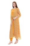 Shop_Soup by Sougat Paul_Yellow Crepe Printed Jacket And Dhoti Pant Set _Online_at_Aza_Fashions